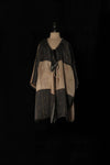 Mutedance splicing loose drawstring V-neck top series MD-MD24SS89-KAQI Khaki PM125